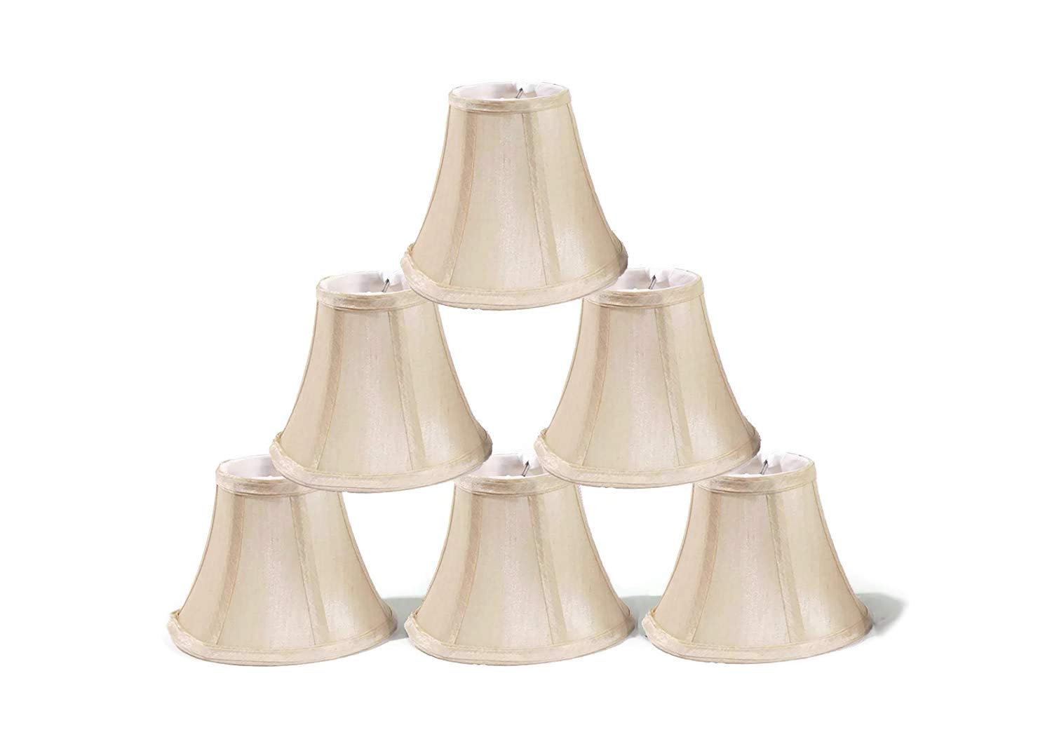 Urbanest Chandelier Lamp Shades Set of 6 Soft Bell 3inx6inx5in Cream Metal Model LY-FGGV-Y3SO