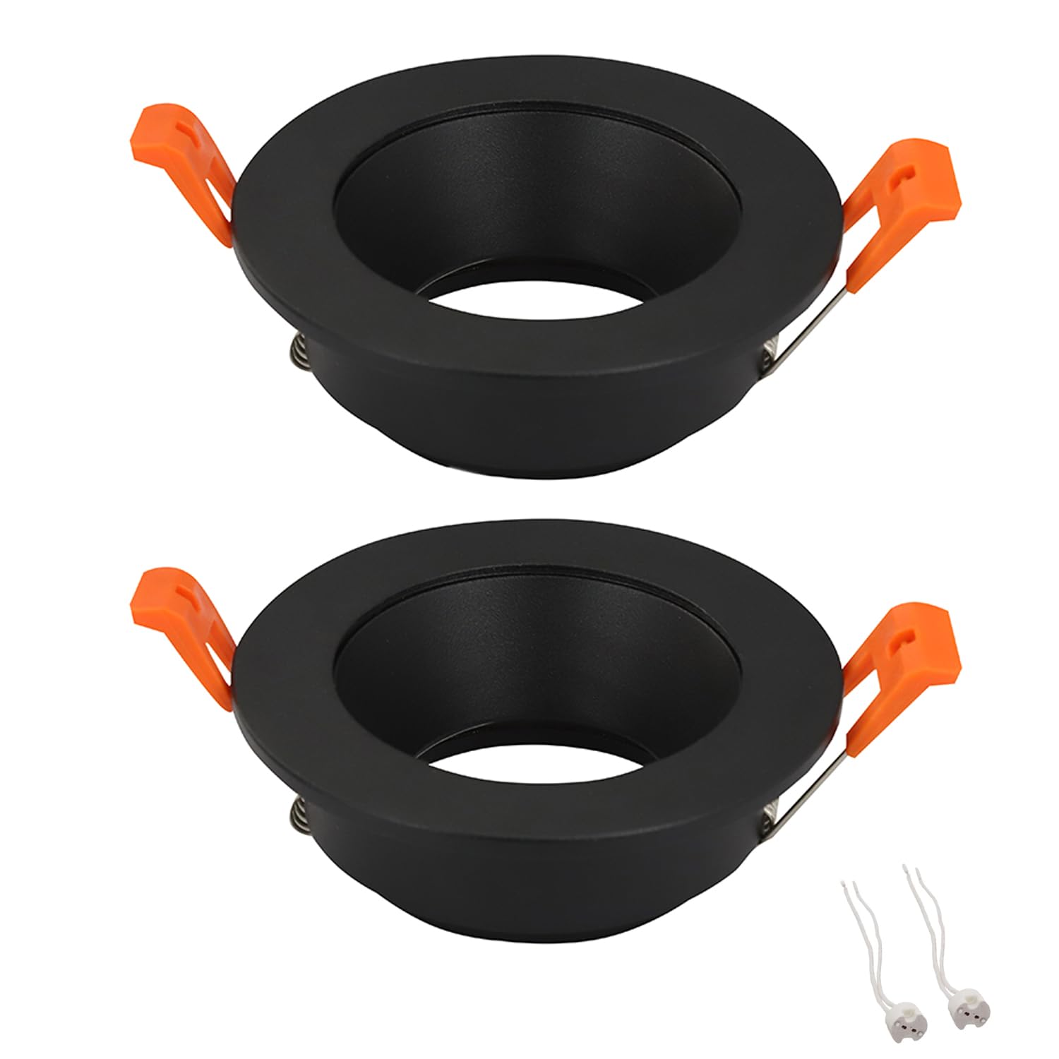 YIPANGUAN 2Pcs of Pack Black Recessed MR16 Led Down Spotlight Housing Round Frame