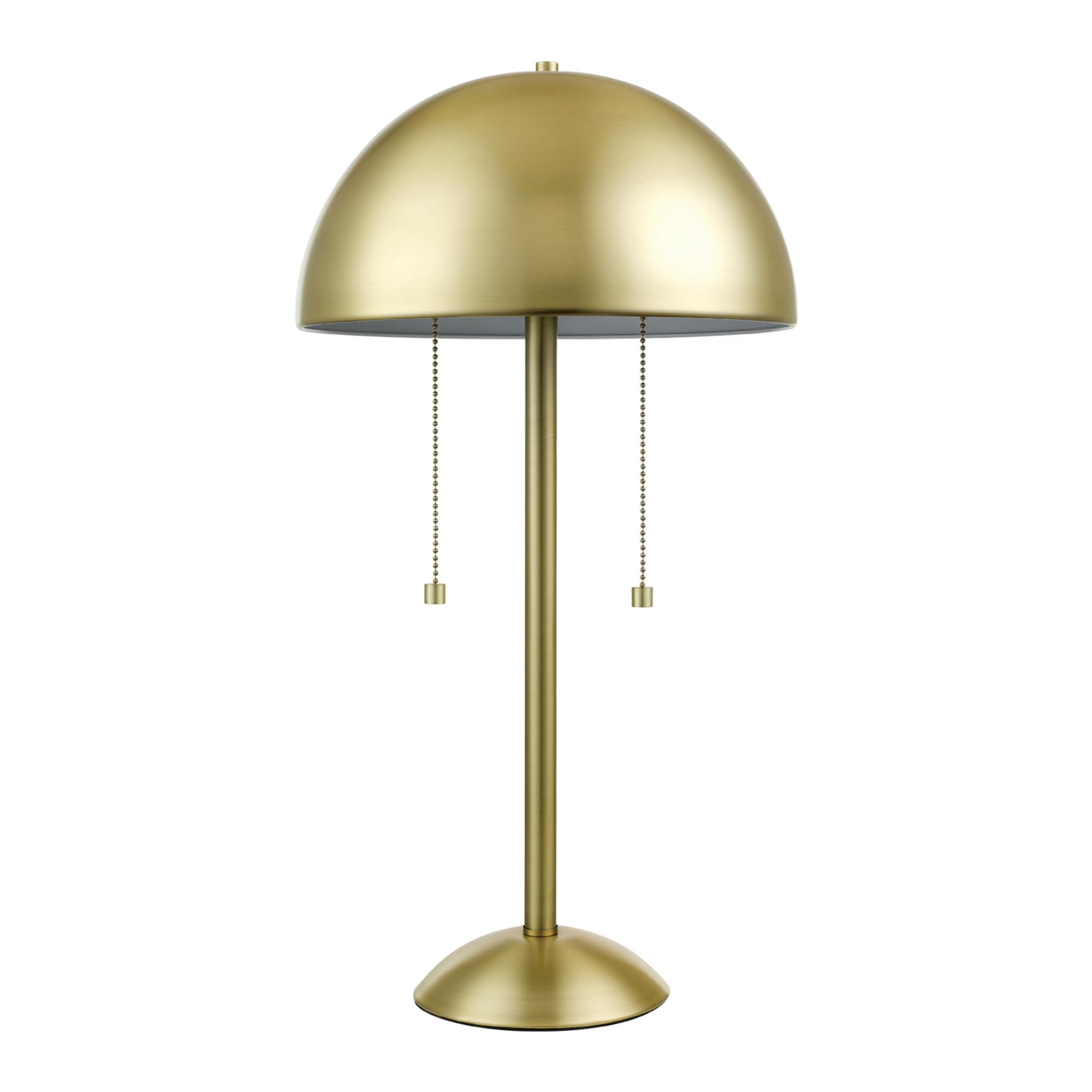 Globe Electric 12976 Haydel 21in 2-Light Table Lamp, Metal, Matte Brass