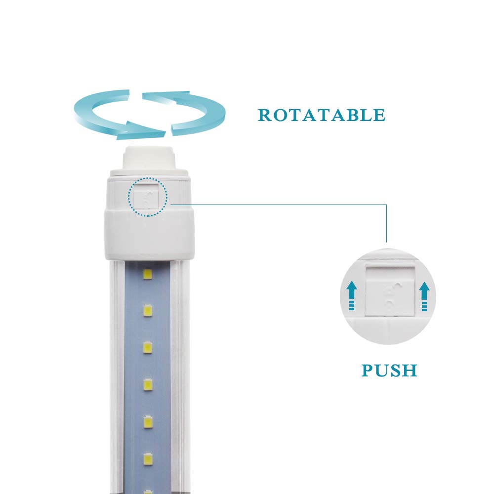 Jesled 360 Degree T8 T10 T12 4Ft 28W R17D/Ho Base, Led Outdoor Tubes For Double Sided Signs 6000K Cool White Clear Cover (4-Pack