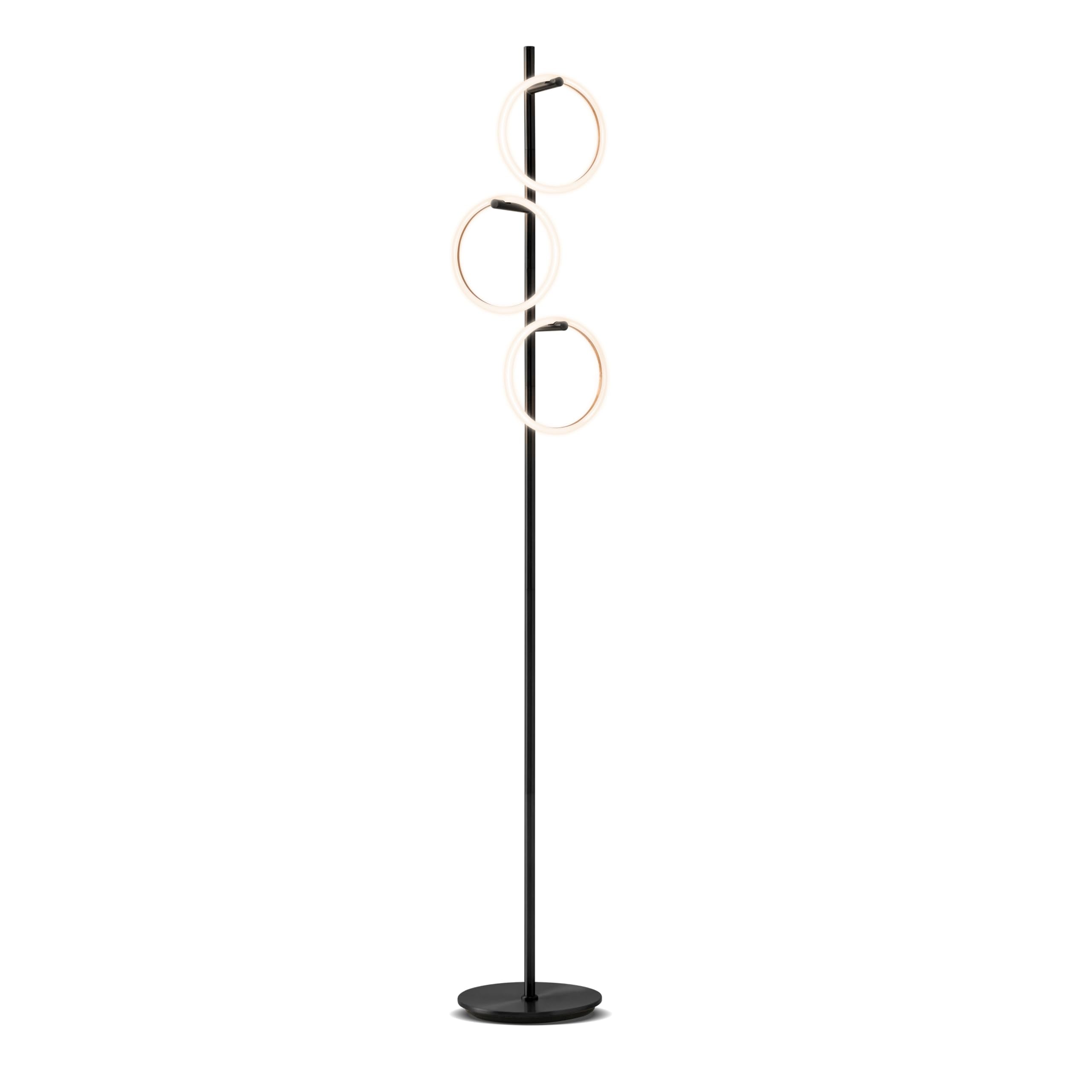 Brightech Saturn LED Tree Floor Lamp - 3 Light Metal Design - Black - Warm White Light - Model FL-SATRN-BLK