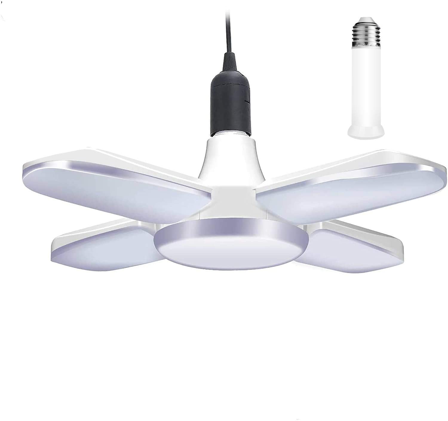 Yiamia 6000Lm 60W Deformable Led Garage Lights - White Ceiling Lighting For Workshop, Barn, Warehouse