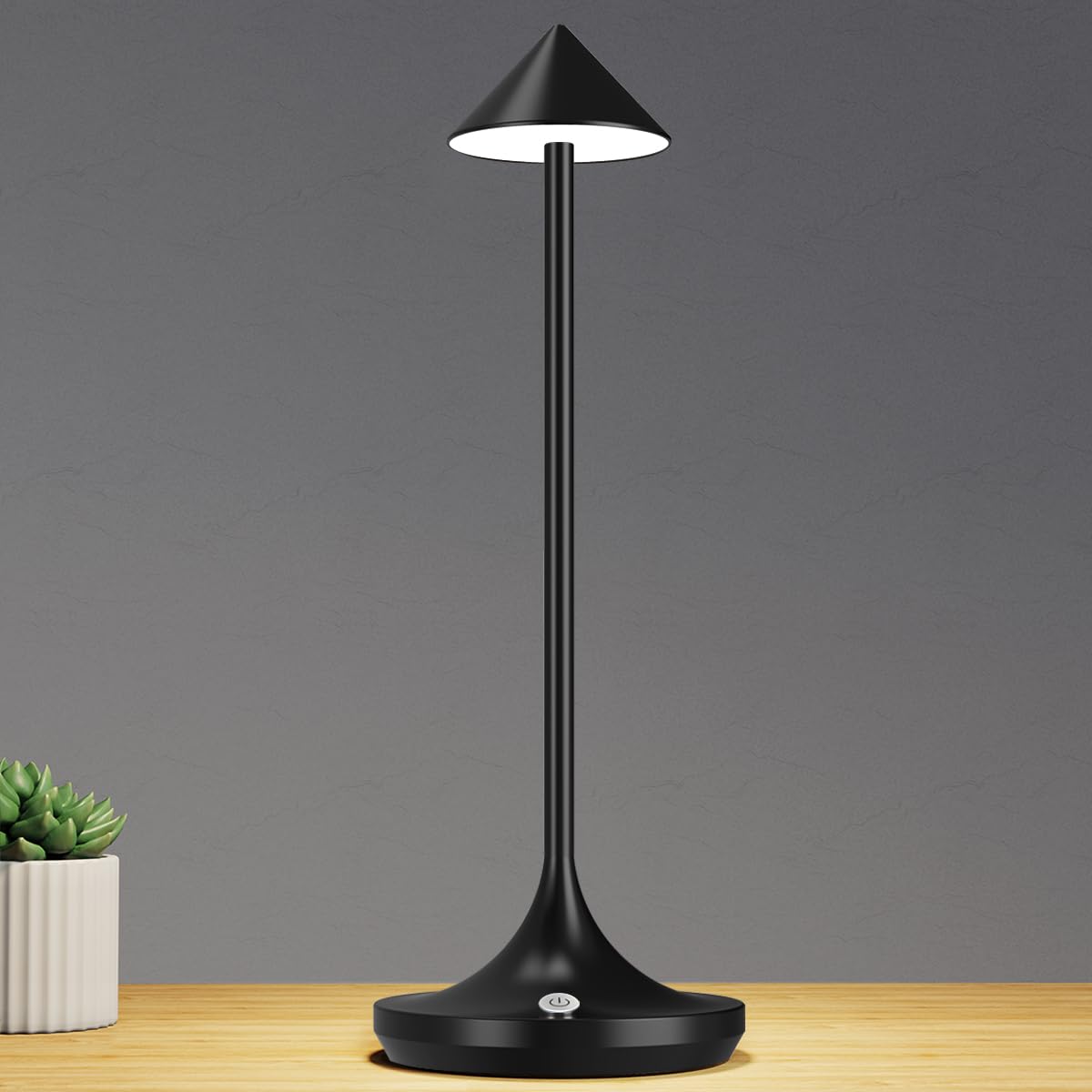 bravzurg Cordless LED Table Lamp, 6000mAh Rechargeable, Dimmable, Alum ...