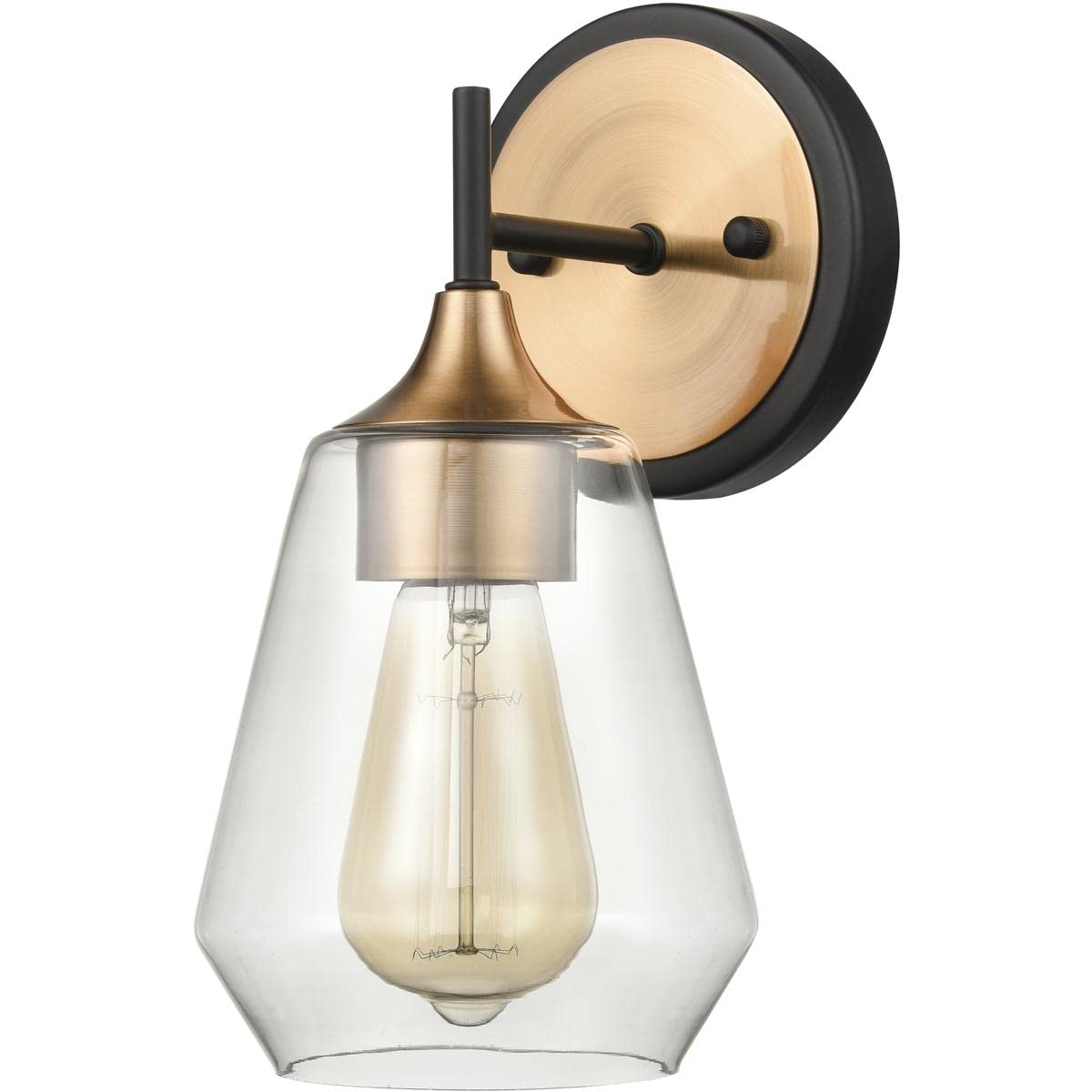 Elk Home Villette 1-Light Vanity Light In Satin Brass With Clear Glass - Transitional Style