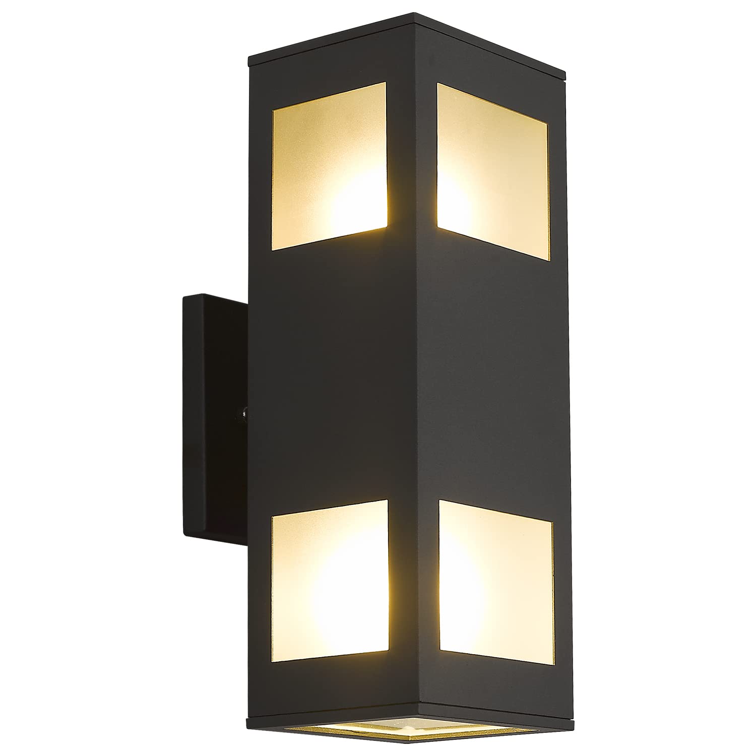 Harriet Modern Outdoor Wall Lights - Waterproof Up/Down Sconces, Matte Black Finish
