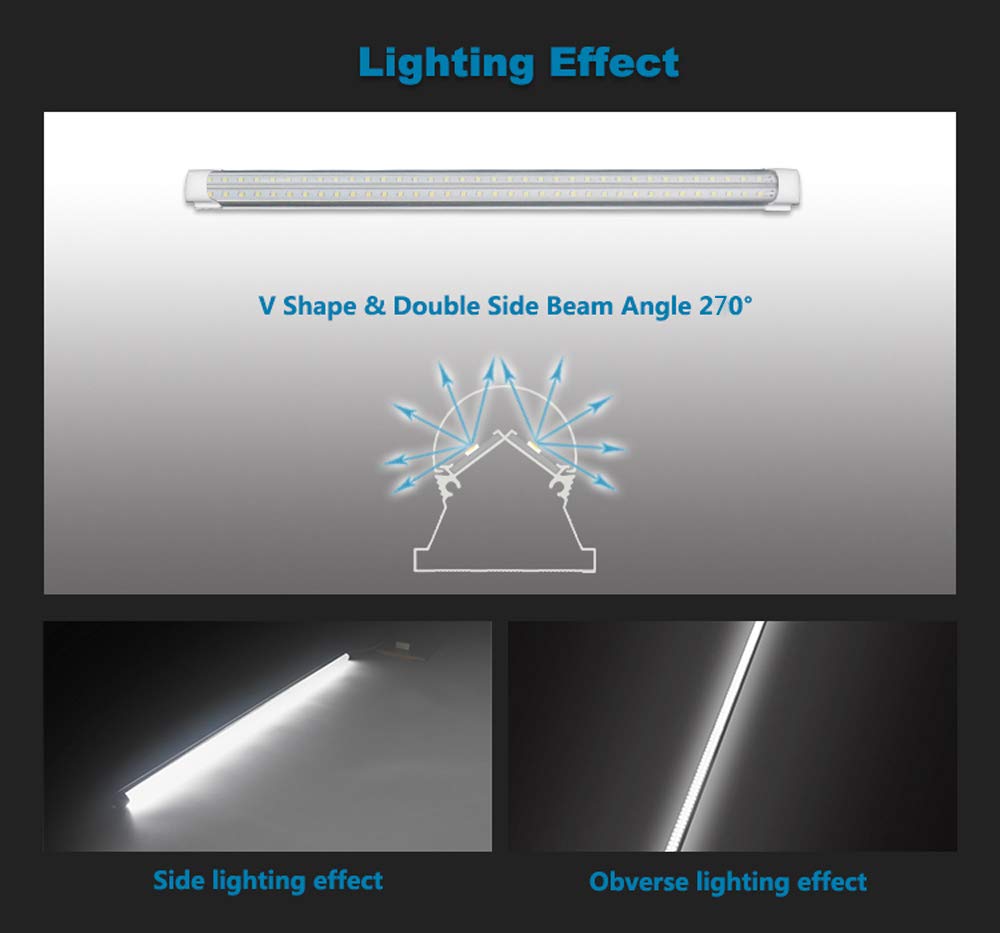 Trlife 8Ft Led Light Fixtures 72W, 8Ft Led Shop Light 5000K Daylight White Dual Side T8 V-Shape Integrated 8 Foot Tube Lights(15