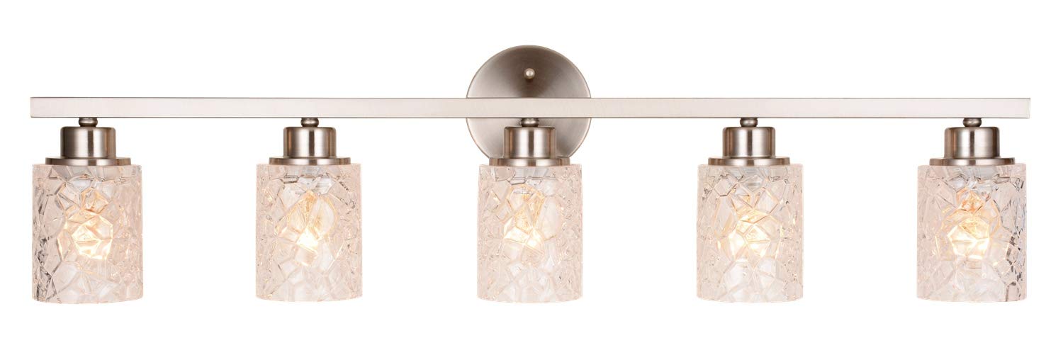 Alice House 37 Vanity Lights  5 Light Wall Sconce Lighting  Brushed Nickel Bathroom Lights Over Mirror  Bathroom Lighting  Etl Listed  Al9082-W5