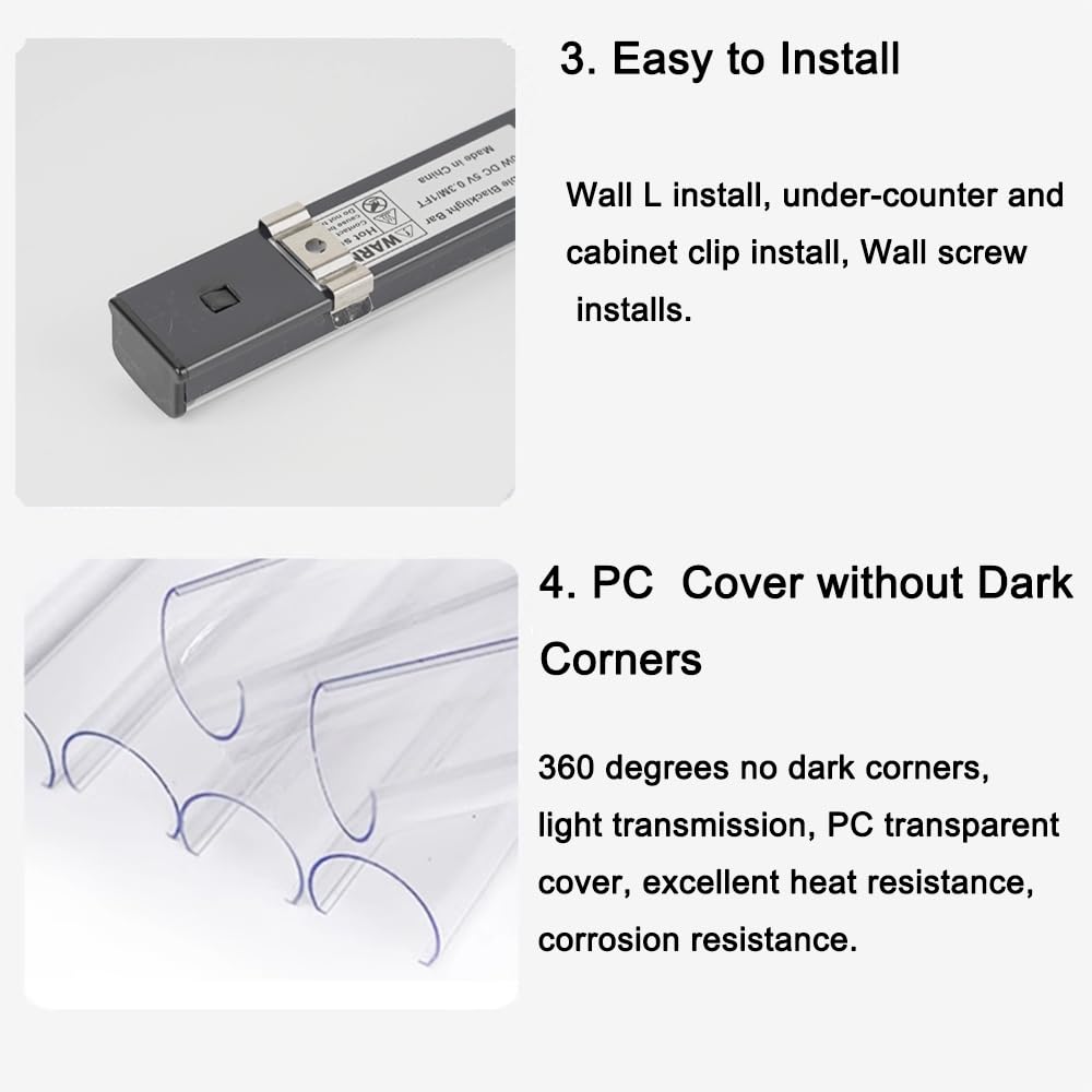 U4Glory Black Light Bar, 10W 1Ft Black Light For Cabinet, Usb Uv Black Light Fixture For Fluorescent Tapestry Poster, Body Paint, Halloween Decorations, Christmas Party, With On/Off Switch (2-Pack)