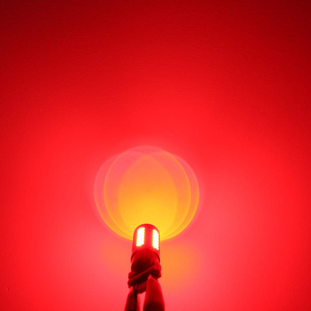 Alla Lighting LED Bulbs T25 Wedge 3157 Red Brake Stop Tail Lights 2800lm Aluminum Model 3157-5730-33R