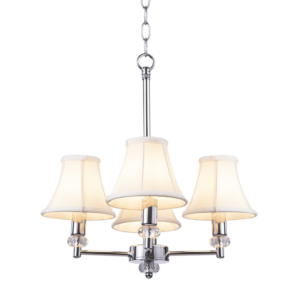 Wellmet Chandelier Shades, Clip-On Fitter For Candelabra Bulbs, 3X6X5, Cream White Fabric, 6 Pcs Set, Model Lp-Line-Cream White