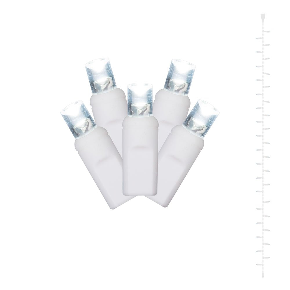 Vickerman 50 Pure White Wide Angle LED Curtain Light on White Wire, 25' Christmas Light Strand