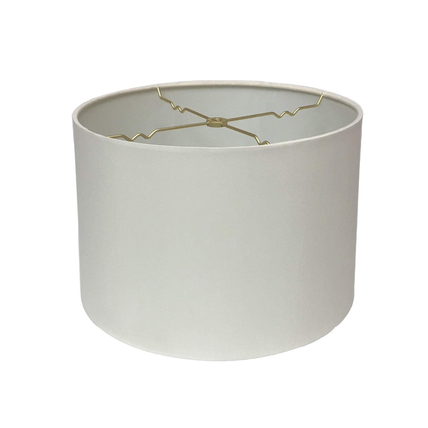 Royal Designs, Inc. Shallow Drum Lamp Shade, Fabric, 15 x 16 x 10, White, Model HB-610-16WH