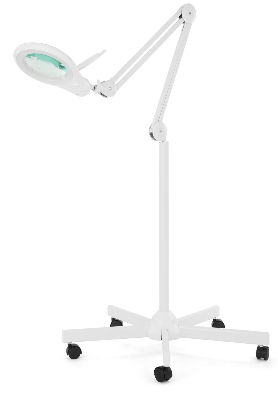 Neatfi Bifocals LED Magnifying Floor Lamp, 1200 Lumens, Dimmable, 5 Diopter + 20 Diopter, 5 Inches, White, Iron