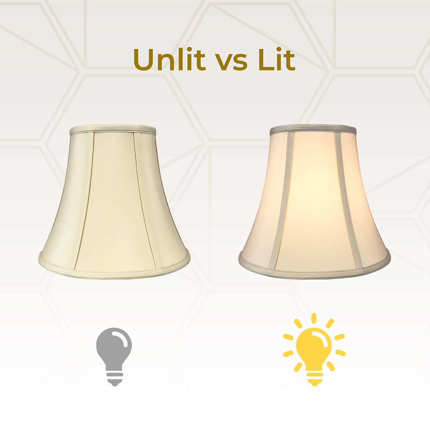 Royal Designs, Inc. True Bell Lamp Shade, Bs-704-14Bg-2, Beige, 7 X 14 X 11.5, Set Of 2