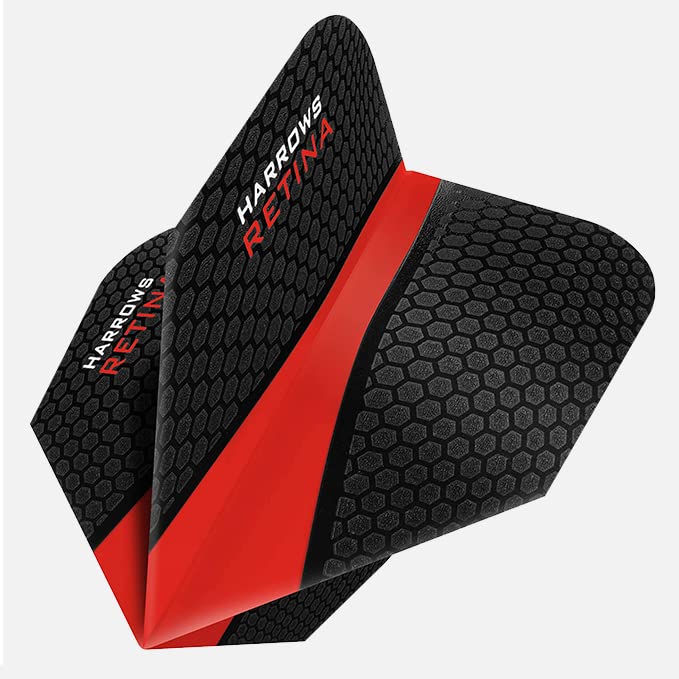 Harrows Retina Dart Flights - 5 Sets (15 Total) - 100 Micron Red - Premium Extra Strong Darts Accessories - Model AM1036