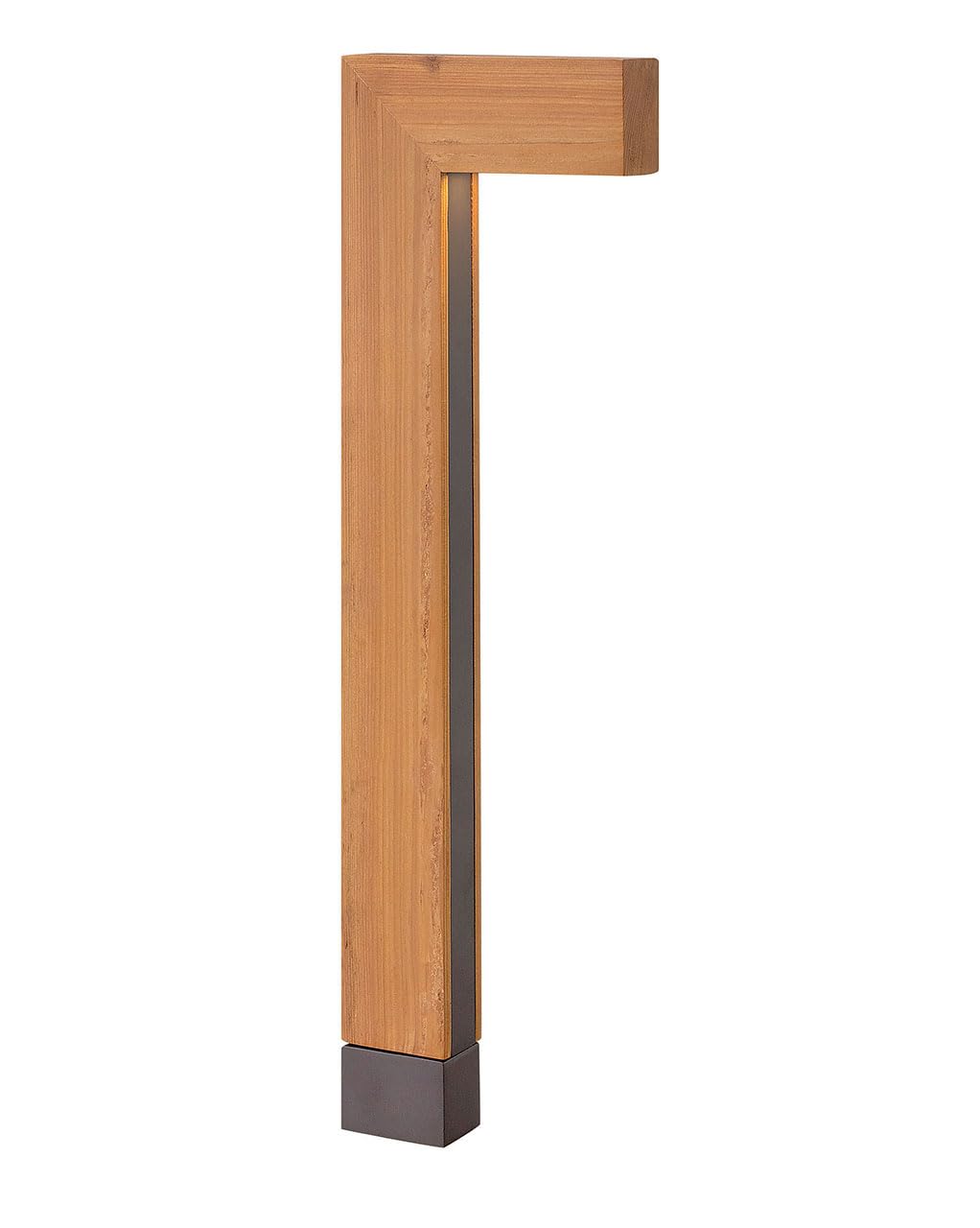 Hinkley Atlantis Large LED Low Voltage Landscape Pathway Light, 12v, Dimmable, Aluminum and Natural Wood, Cedar
