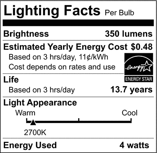 Satco Candelabra Bulb, Model S29877, Clear Glass Finish