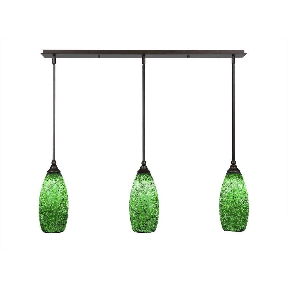 Toltec Lighting 3 Light Linear Pendalier In Bronze (36-Brz-5067)