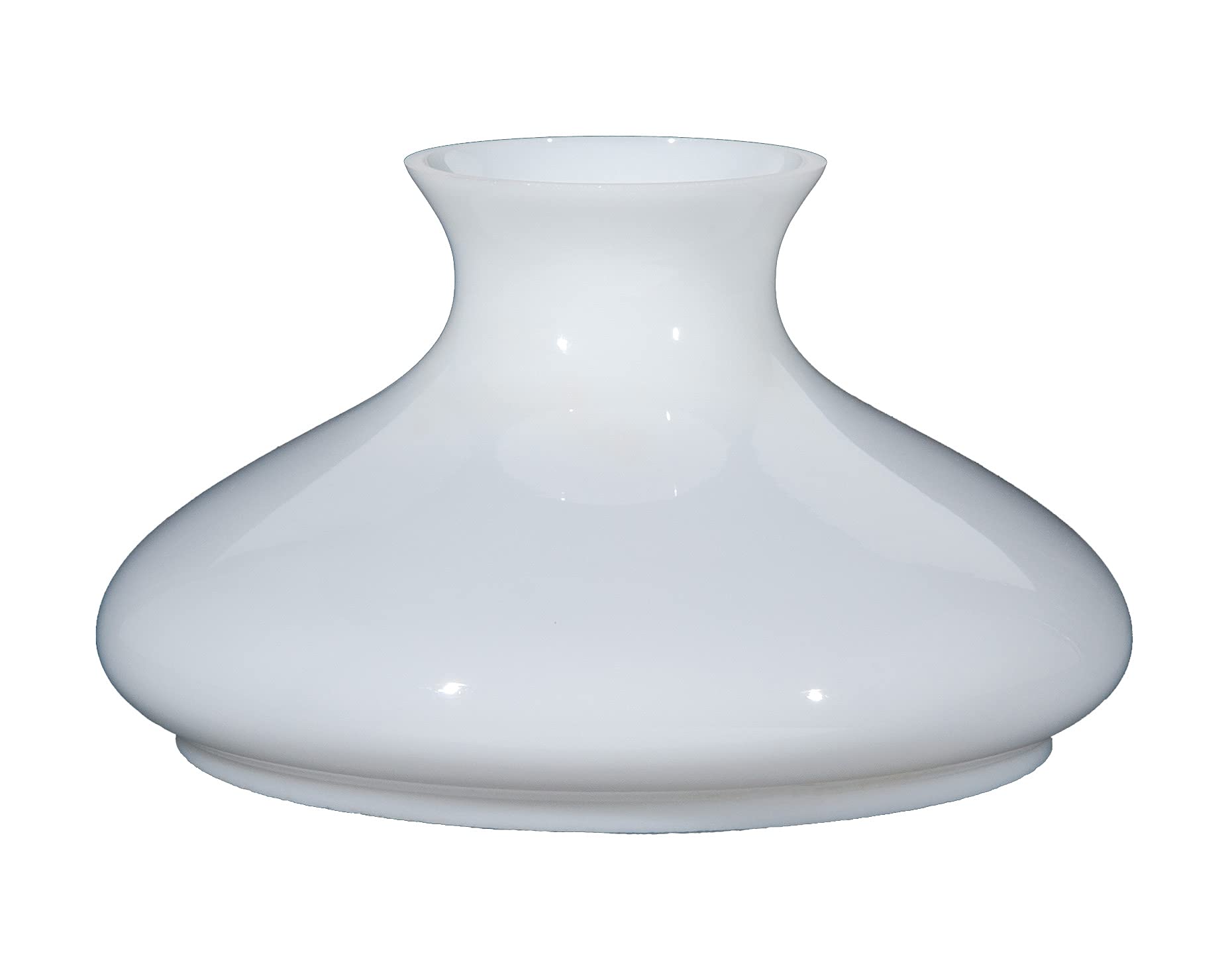 B&P Lamp 10'' Fitter Cased White Glass Tam-O-Shanter Style Student Lamp Shade with Plain Top