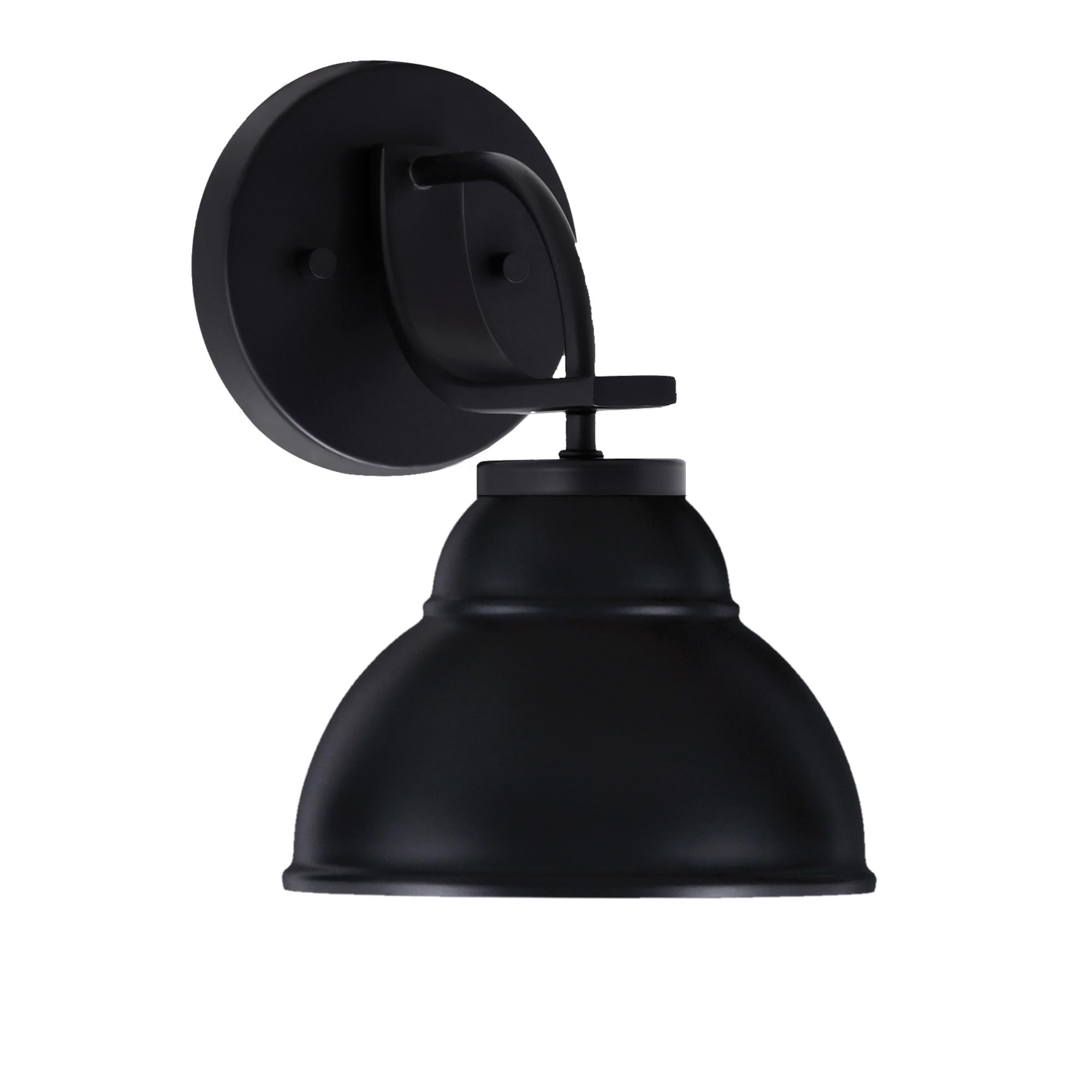 Cavella 1 Light Wall Sconce Shown In Matte Black Finish With 7" Matte Black Double Bubble Metal Shade