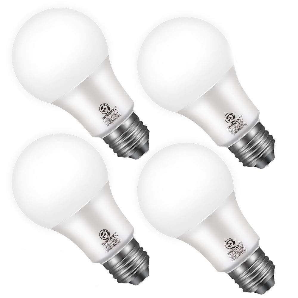 Energetic 4-Pack Dusk To Dawn Led Outdoor Light Bulb, 60 Watt Equivalent(6W), 800Lm, Warm White 3000K, E26 Base, Automatic On/Of