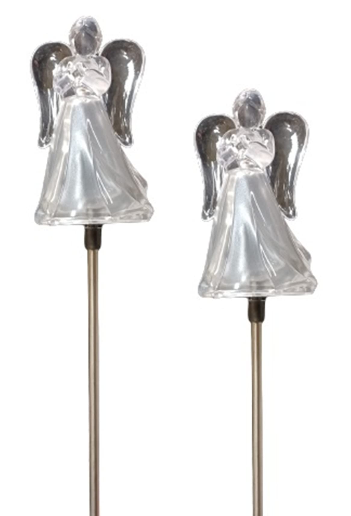 Starry Illuminate 2 PCS Solar Color Changing Style Garden Stake Light Pathway Stake Light (Angel), Clear