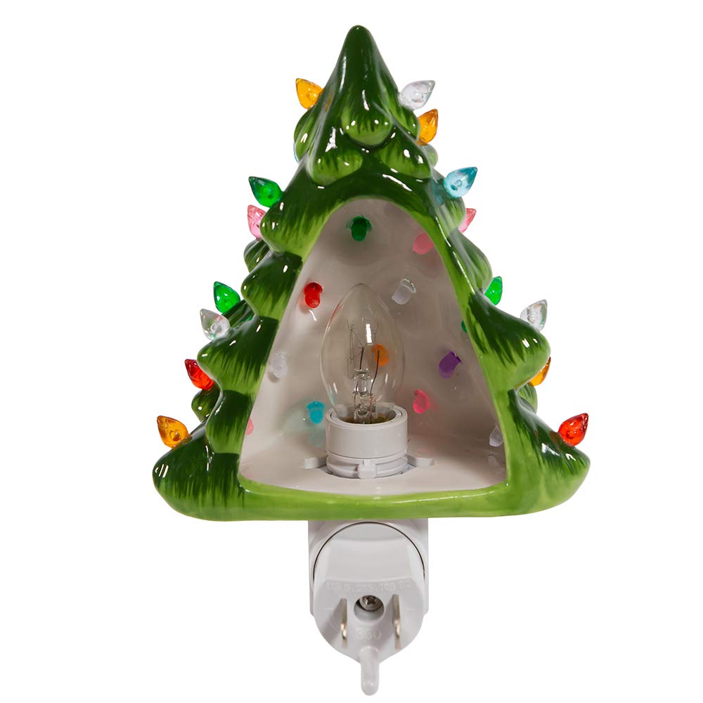 Kurt S. Adler 6-Inch Ceramic Green Tree Night Light