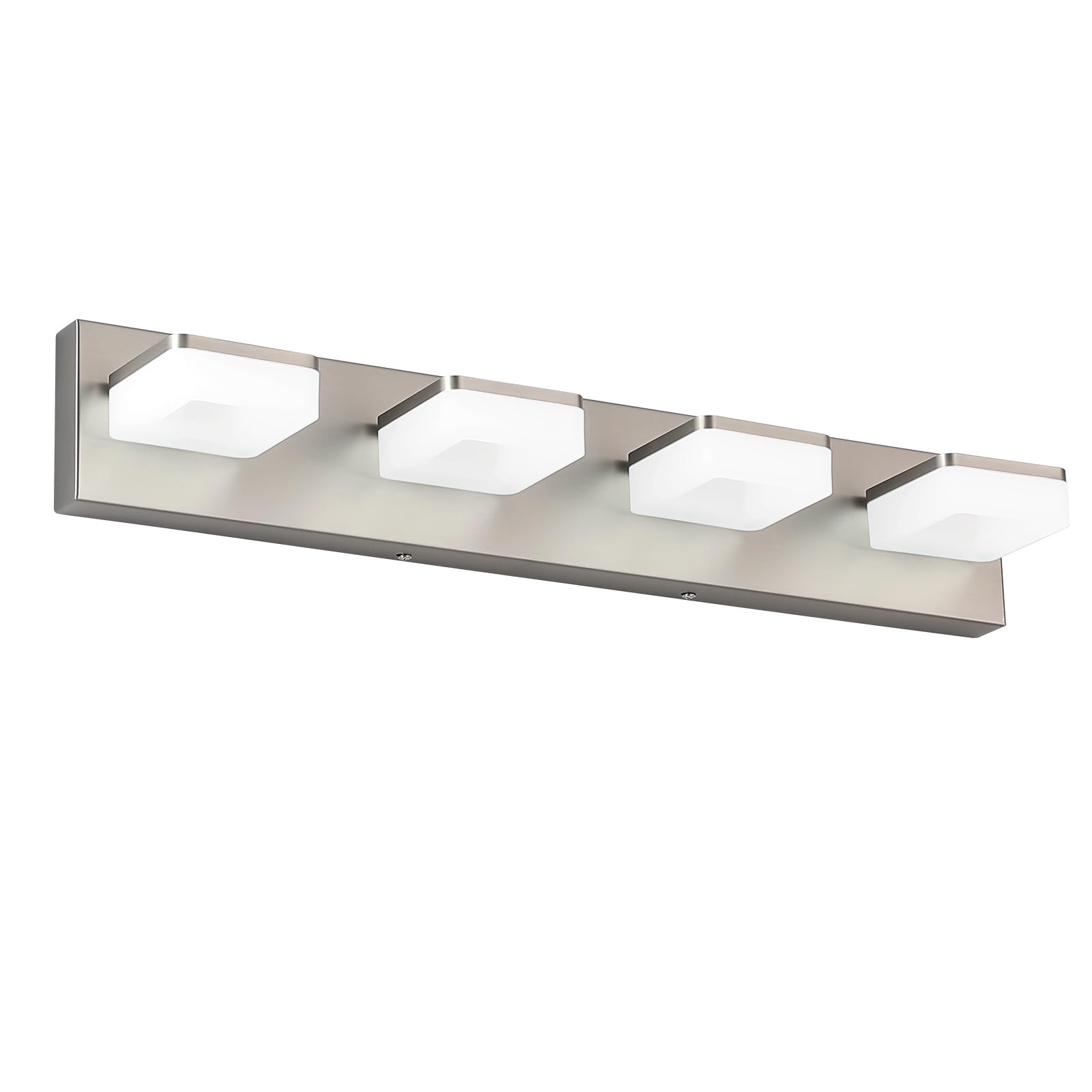 Bicrink Led Vanity Light Fixture For Bathroom  4-Light Brushed Nickel Bathroom Light Over Mirror  Modern Vanity Lighting Wall Light Fixtures