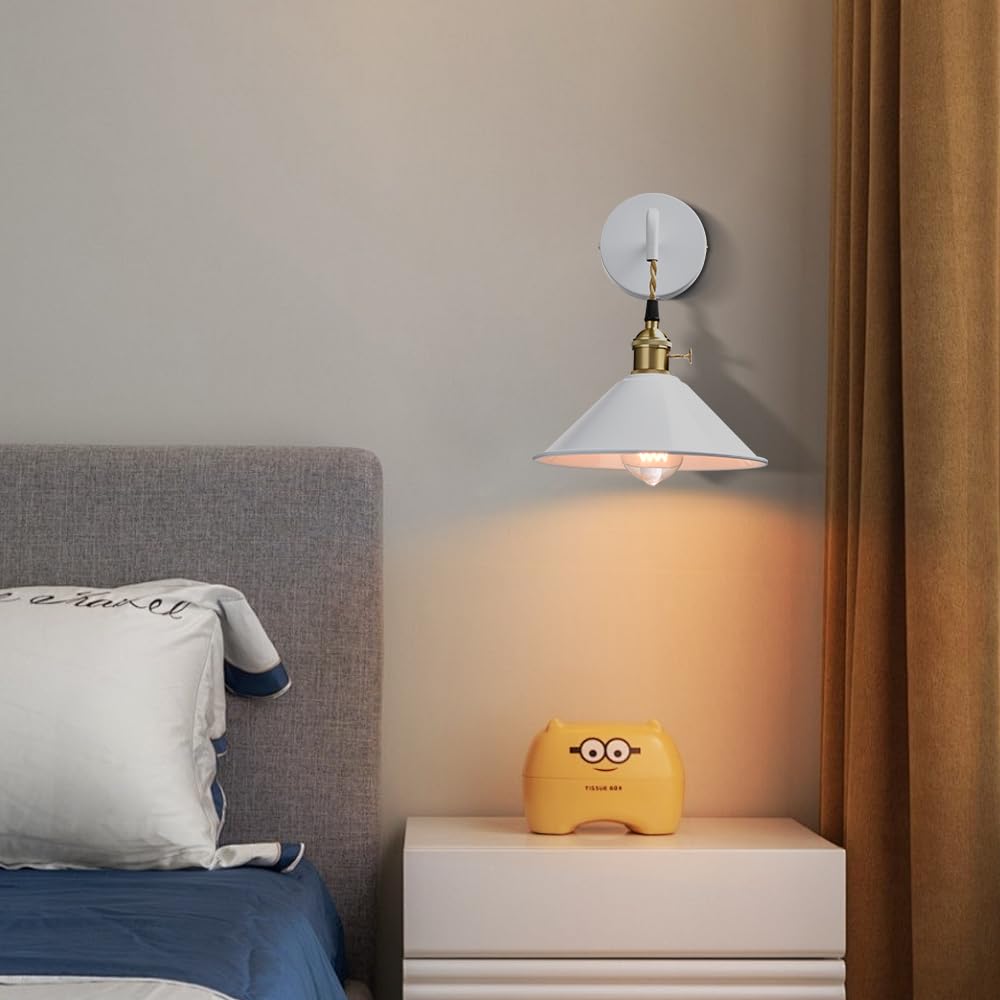 Jeenkae Industrial Modern Wall Sconce Light On-Off Switch E26 Based Li ...
