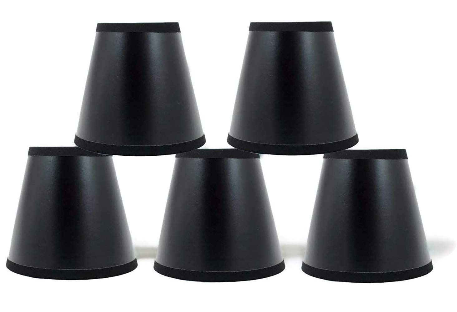Urbanest Chandelier Lamp Shades Set of 5, Black Parchment with Gold Liner, Clip On, 5-Inch