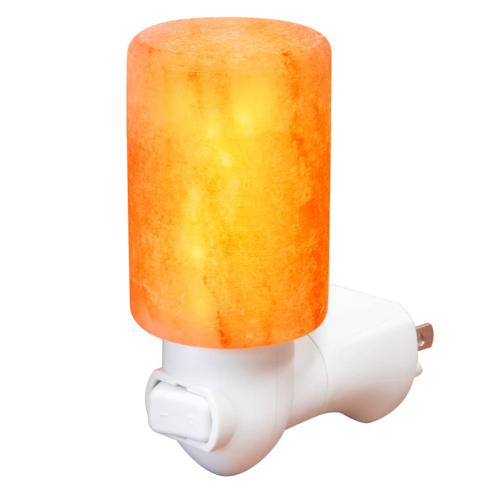 AULTRA Himalayan Salt Lamp Night Light - Orange, 1-Pack, UL Listed for Bedrooms or Bathrooms