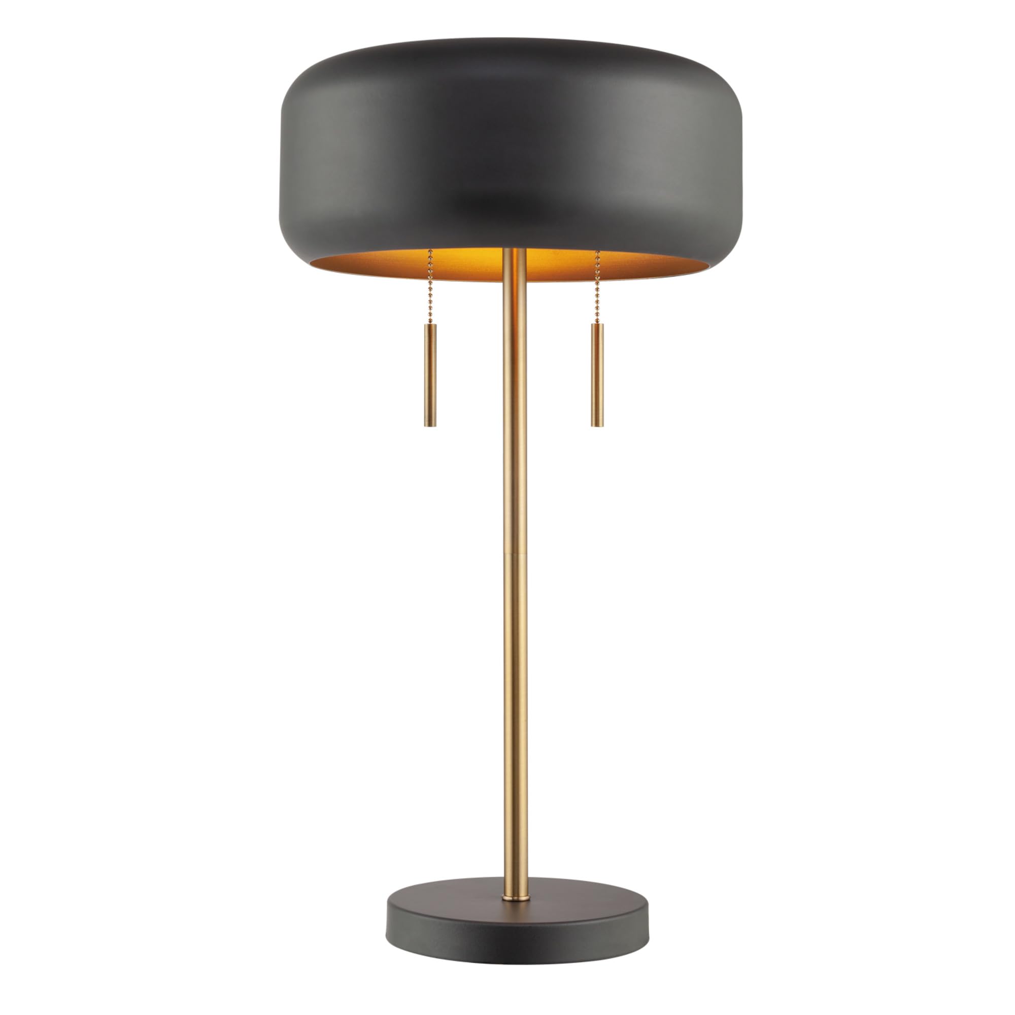 Globe Electric 67347 Table Lamp, 2-Light, Metallic Dark Gray, Metal, Ideal for Living Room, Bedroom, Home Office