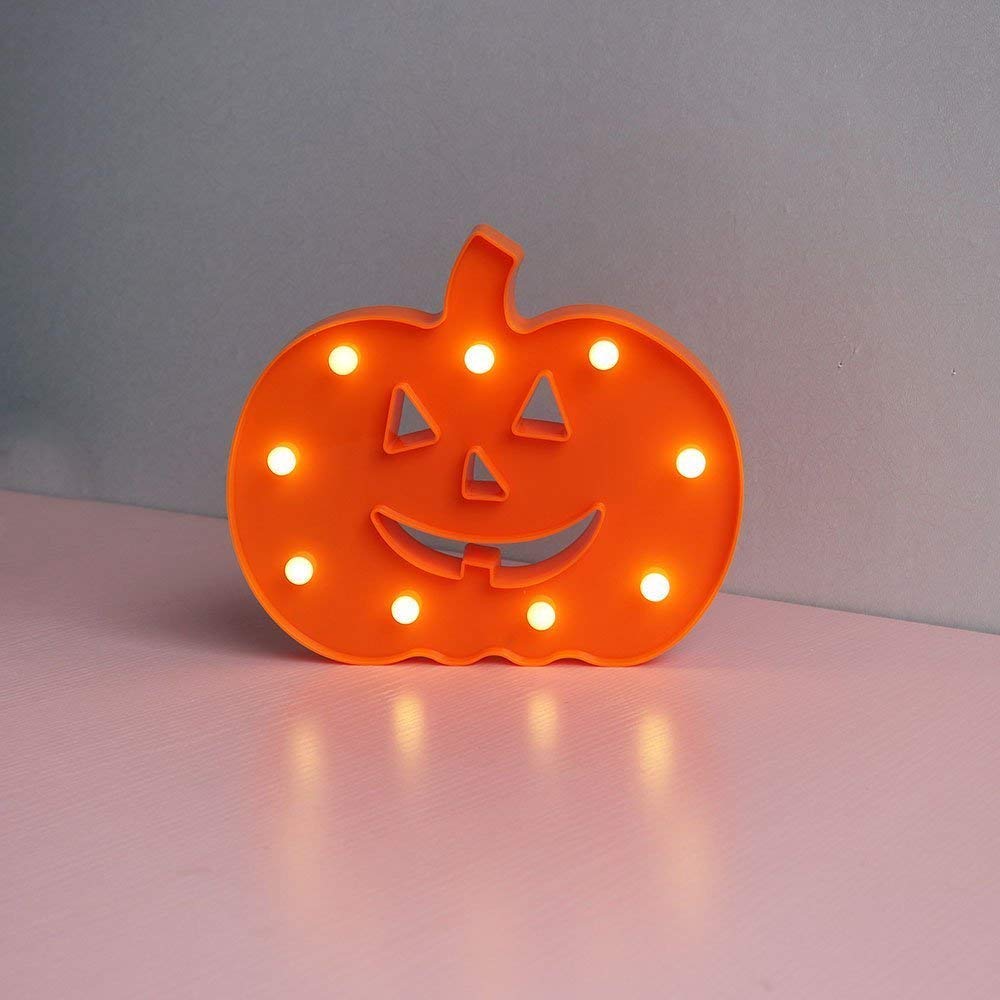 Glintee Halloween Pumpkin Light Decorative Marquee Signs Light Home Decorations-Wall Decoration For Party,Living Room,Bedroom(Battery Opearted) (Pumpkin)…