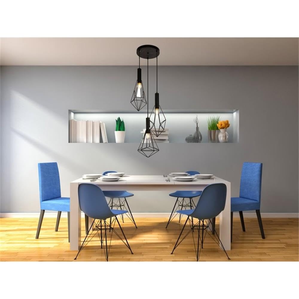 Elegant Lighting Living District Jago 3-Light Transitional Metal Pendant in Black