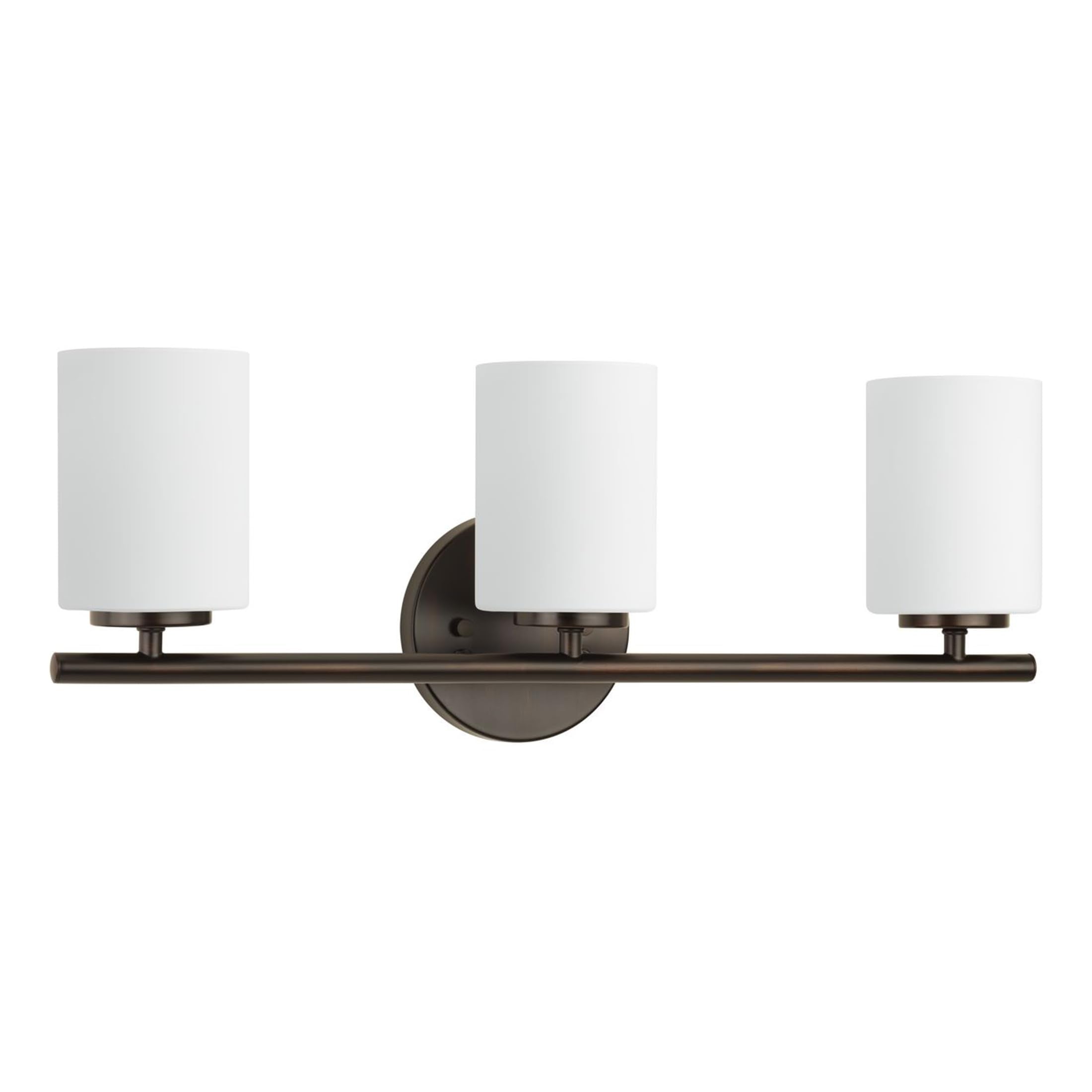 Progress Lighting Replay Collection 3 Light Bathroom Vanity Light, Modern Bath Lighting Fixture with Etched White Glass Shades f