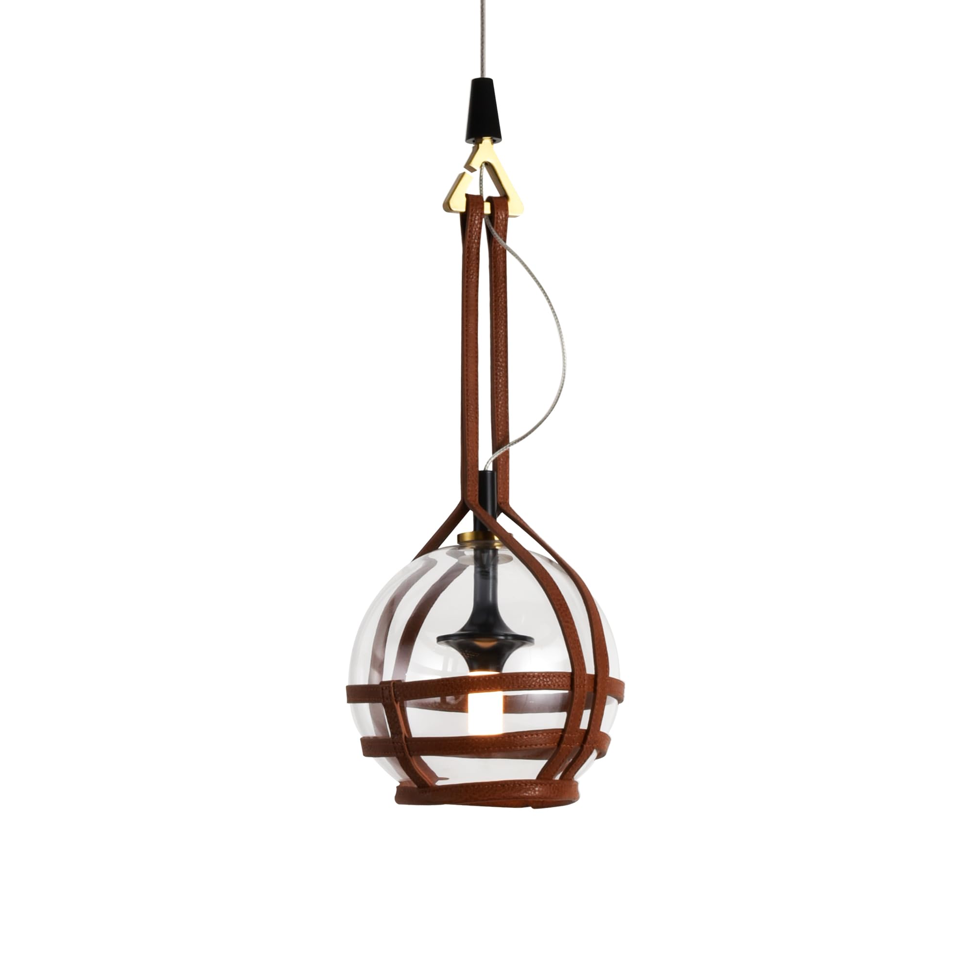 VONN LED Pendant Light Fixture, Antique Brass, 7in Size, Model VAP2171AB, Glass Shade, Aluminum Material