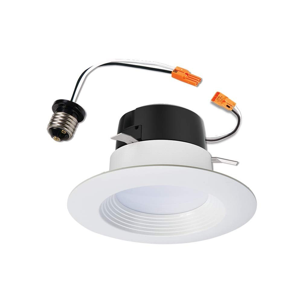 HALO 4-inch Recessed LED Can Light Retrofit, 3000K, Plastic, Baffle White Trim, Model LT460WH6930R-CA, 1 Pack