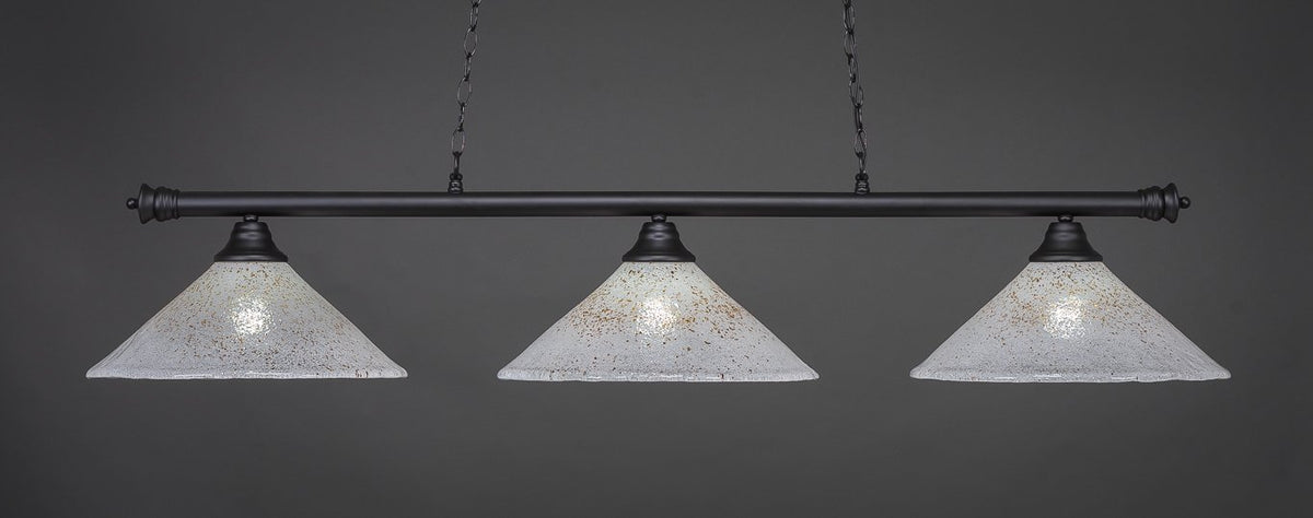 Toltec Lighting Oxford 3 Light Island In Matte Black (373-Mb-714)