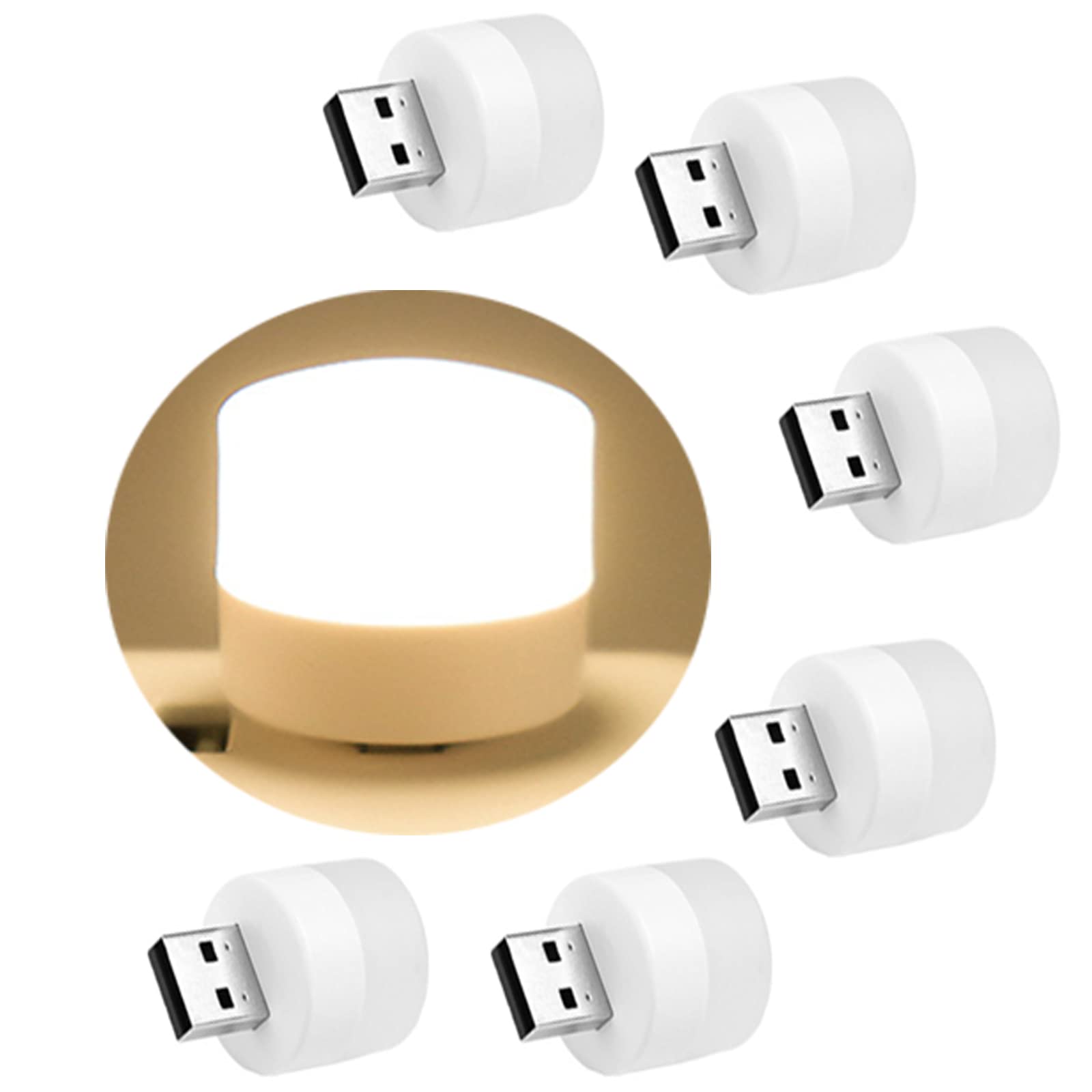 LOYAAUY USB Night Light, LED Mini Light Bulb, Plug in Night Light, Small Night Lights, Warm White, USB Light Bulb for Bedroom, B