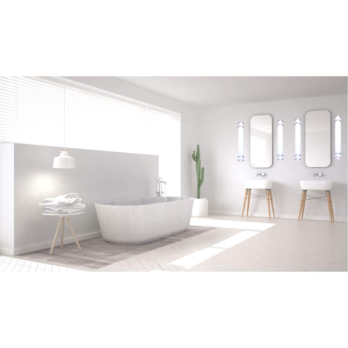 LED Vanity L:36 W:5.9 H:4.3 26W 2150LM 3000K frosted white & Nickel Finish Acrylic Lens