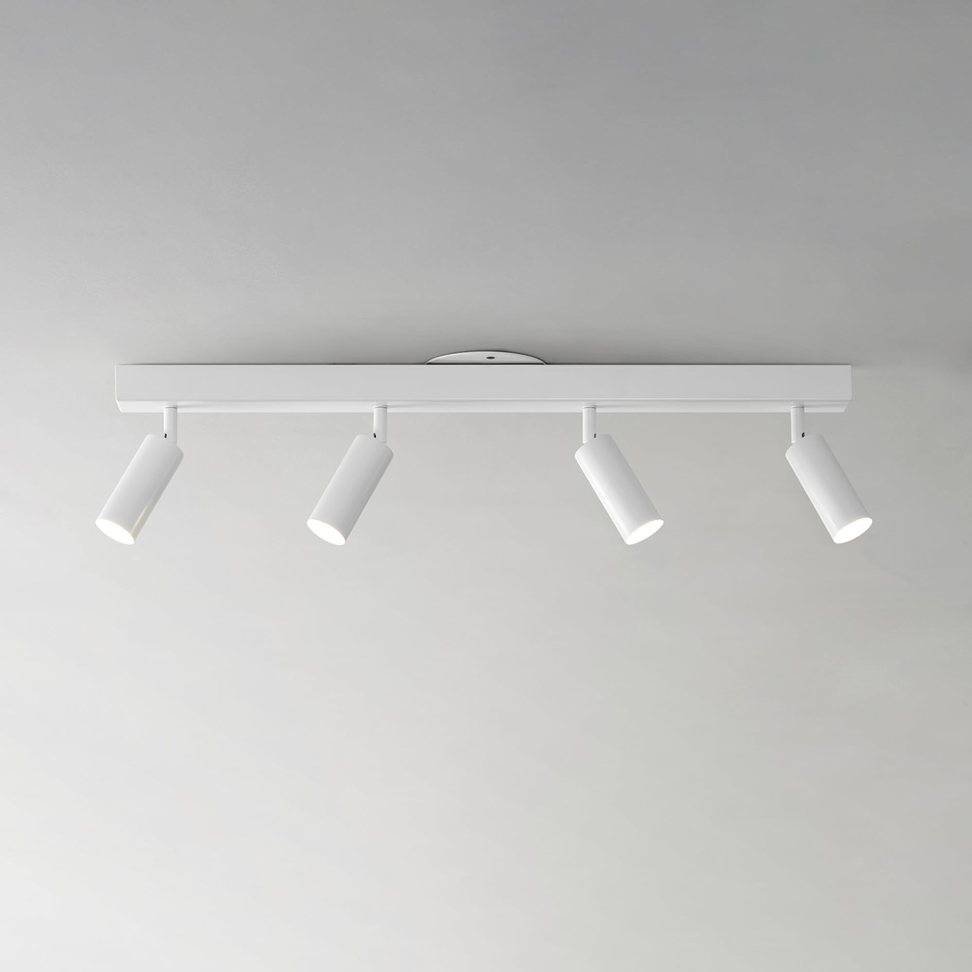 Globe Electric 64000120 28'' 4-Light Led Integrated Track Lighting, Matte White, Pivoting Track Heads, 37 W, 1600 Lumens, 3000 K