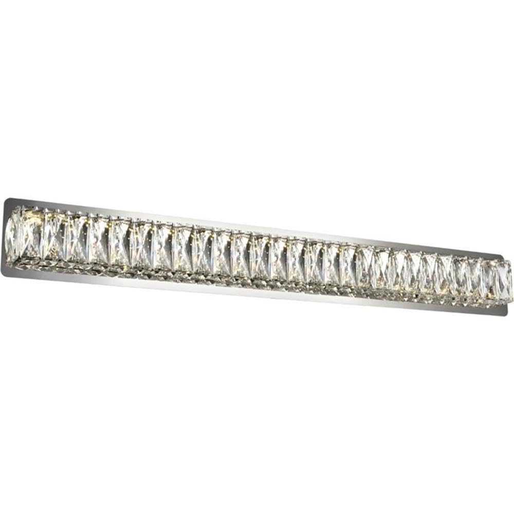 Elegant Decor Indoor Modern Monroe Integrated LED chip Light Chrome Wall Sconce Clear Royal Cut Crystal - 35.4x4.5