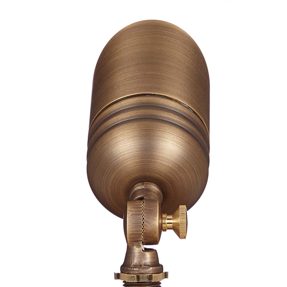 Volt Fat Boy 12V Brass Outdoor Spotlight (Bronze) For Low Voltage Landscape Lighting Of Yard, Lawn, Garden, Patio, Trees & House