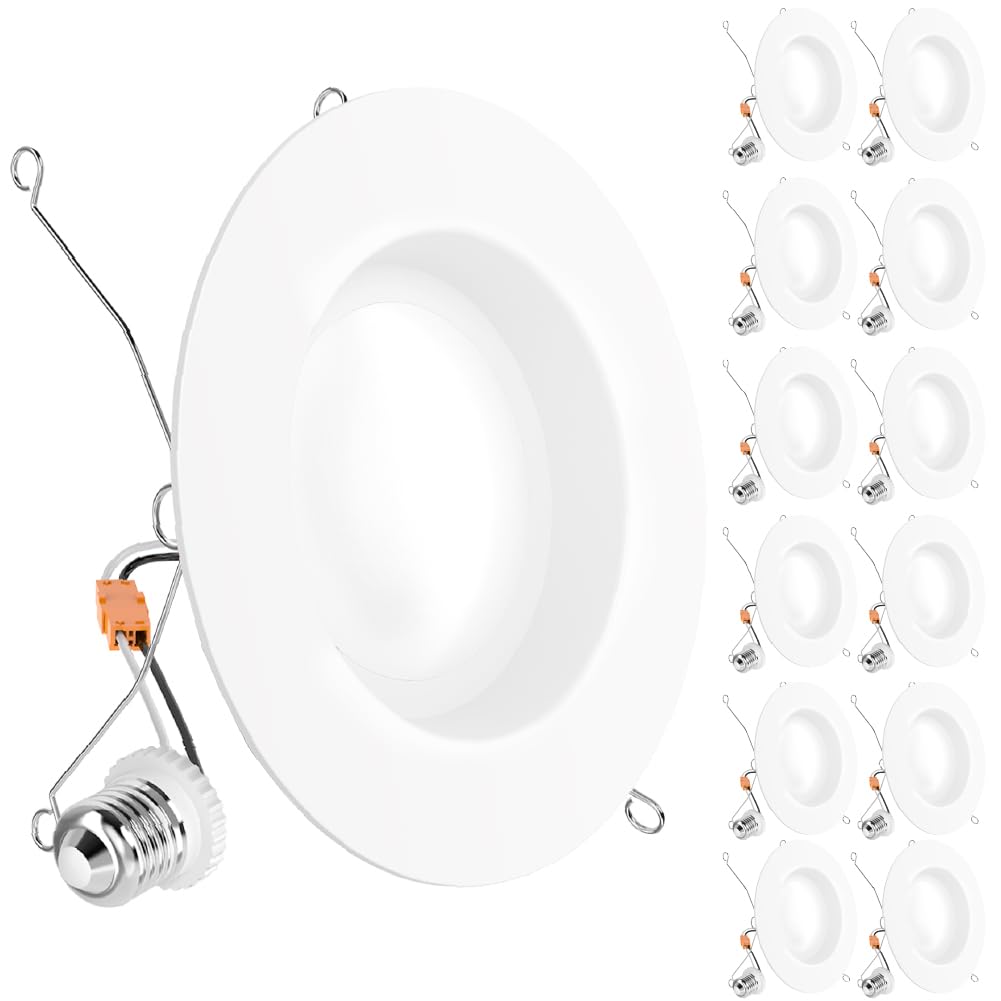 Sunco LED Recessed Lighting 4 Inch, 10 Pack 4000K Cool White, Dimmable Can Lights, Smooth Trim, 11W=60W, 660LM, Damp Rated, Retr
