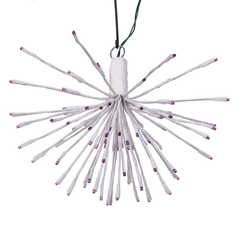 Vickerman 80Lt x 16&quot; White Starburst Purple 5mm LED Lights.