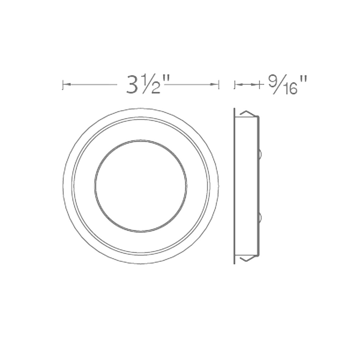 Wac Lighting Hr-Led90 Edge Lit Led Button Light, White, 3.50&quot; Diameter, Aluminum