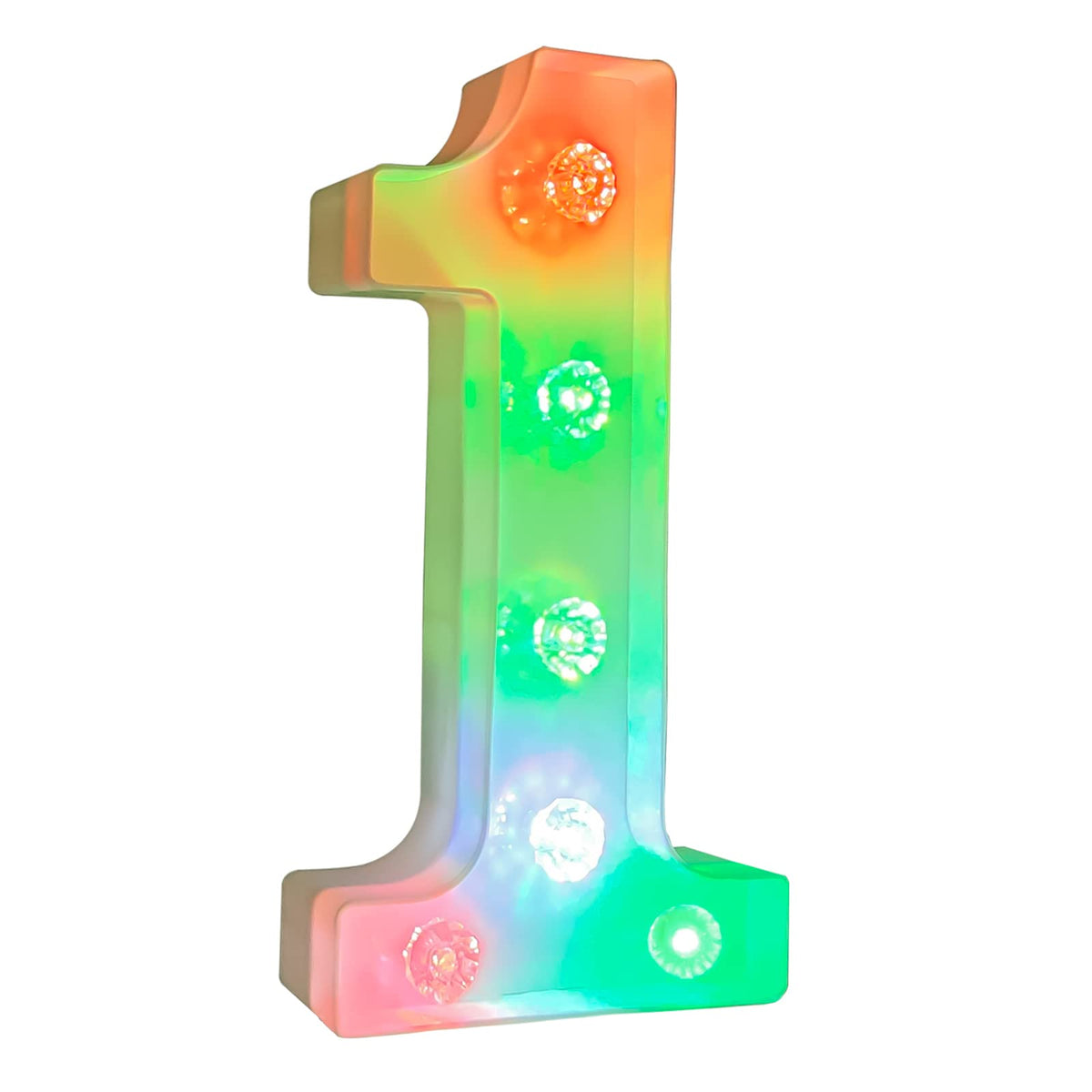 Glintee Decorative Led Light Up Number, Light Up Number Sign For Night Light Wedding Birthday Party Christmas Home Bar Decoration Number-(Number 1)