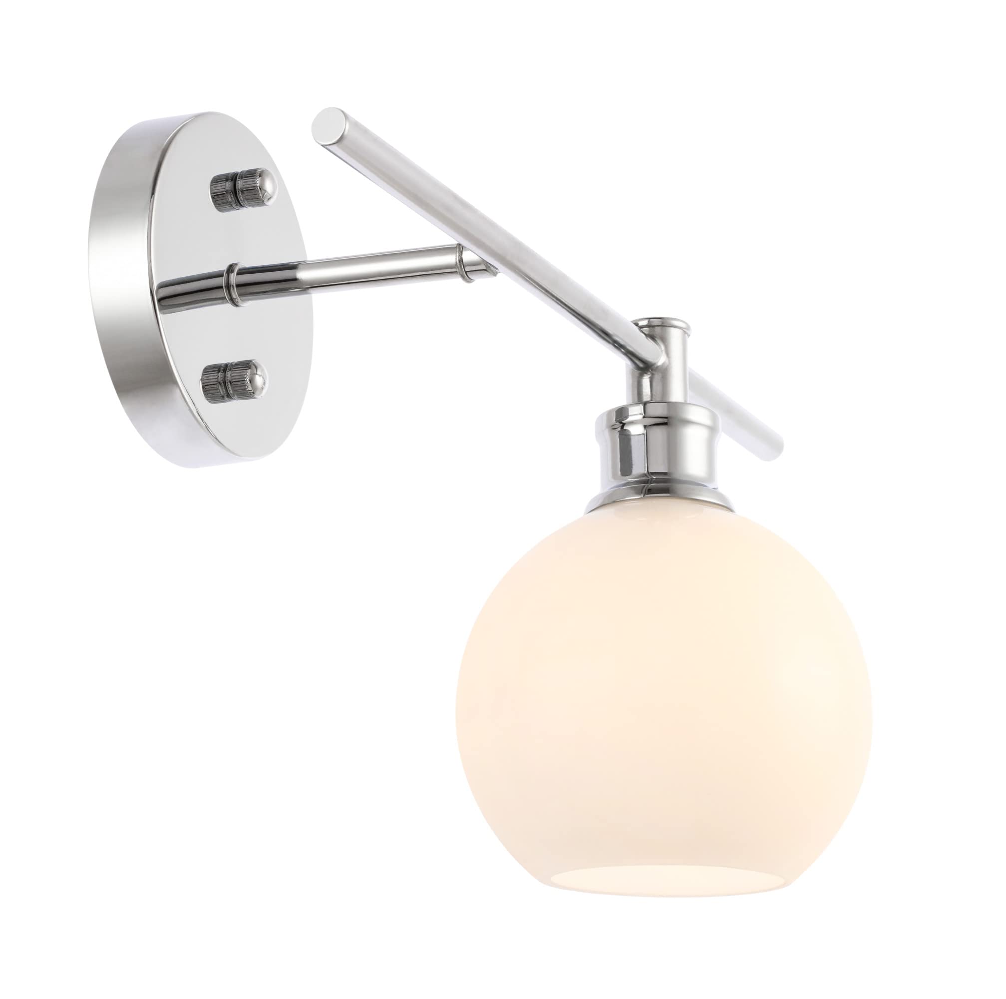 Living District Black Wall Sconce With Frosted White Glass - 1 Light Modern Home Lighting