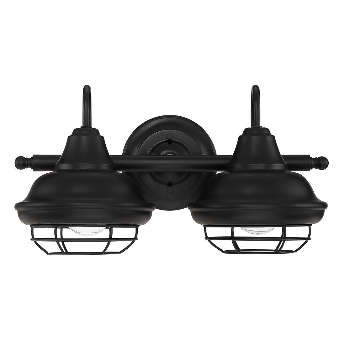 Designers Impressions 2 Light Wall Sconce Bathroom Fixture Metal Matte Black Model 10008