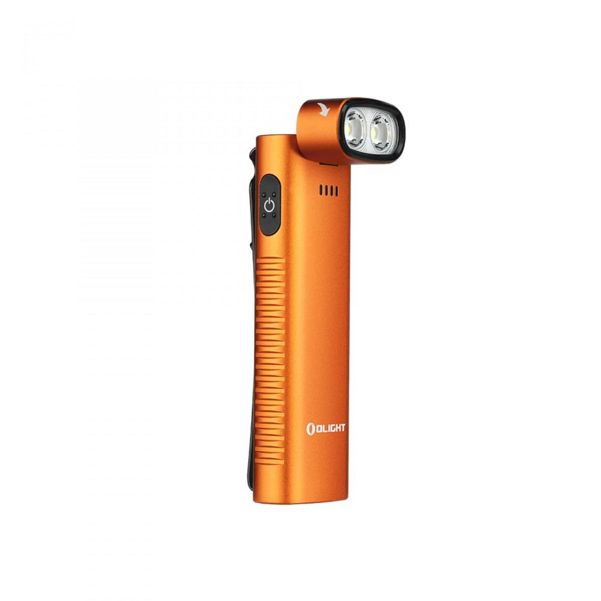 OLIGHT Arkflex Adjustable Right Angle EDC Flashlight, 1000 Lumens Rechargeable Handheld Lights, Two-Way Pocket Clip with an 0-90°Articulating Head for Working Outdoors and Repairing (Orange)
